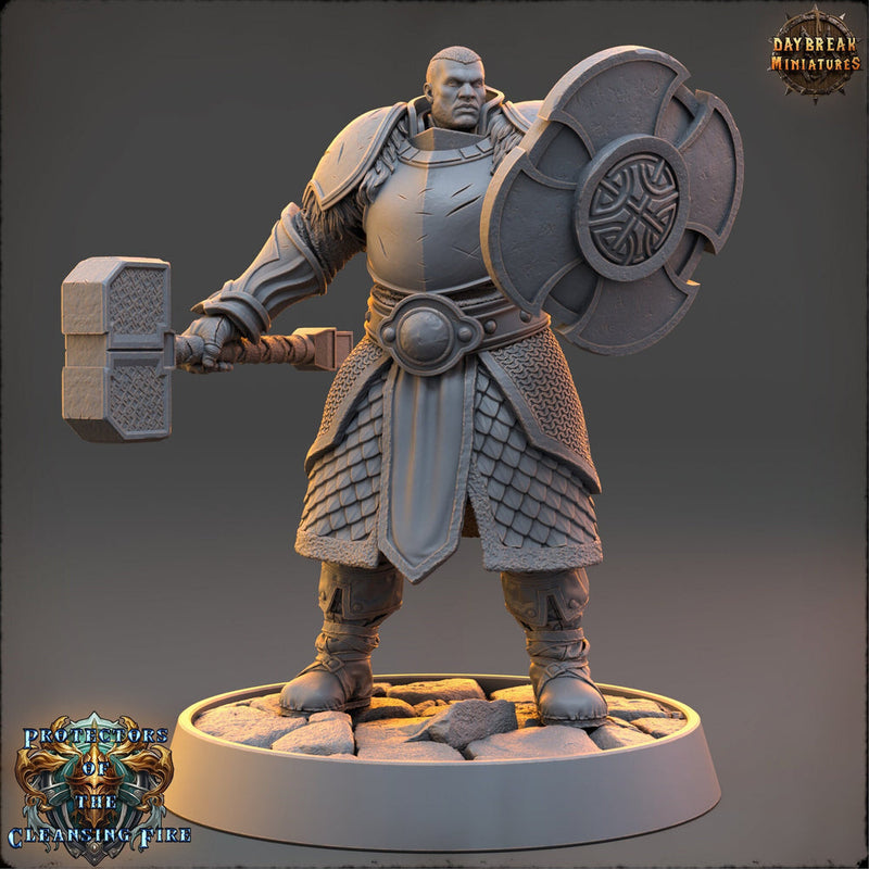 Life Domain Cleric, Paladin PC /NPC Unpainted | 28mm,32mm,54mm,75mm,100mm Scales | Dungeons and Dragons | Pathfinder | Daybreak Miniatures - Only-Games