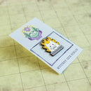 This Is Fine White Cat Pin