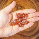Amber Glitter Dice Set