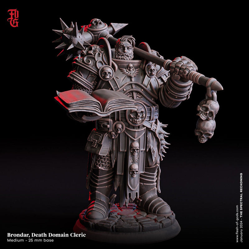 Human Cleric Death Domain, Paladin | 28mm,32mm,54mm,75mm,100mm Scales | Player Character  -D&D 5e Pathfinder Figurine | Flesh of Gods - Only-Games