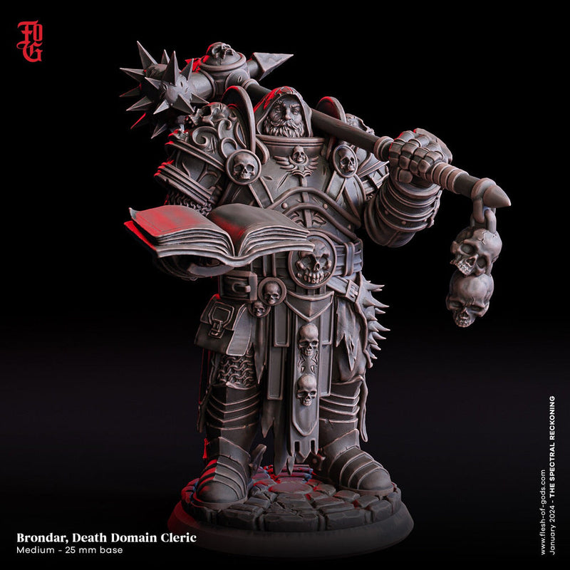 Human Cleric Death Domain, Paladin | 28mm,32mm,54mm,75mm,100mm Scales | Player Character  -D&D 5e Pathfinder Figurine | Flesh of Gods - Only-Games