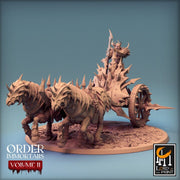 Oathbreaker Paladin (Helm) on Dual horse Chariot, Fighter Unpainted Miniature | 28mm, 32mm,54mm Scales |Dungeons and Dragons Pathfinder - Only-Games