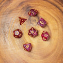 Red Ruby Shimmer Dice Set
