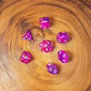 Fog Pink Violet Glitter Dice