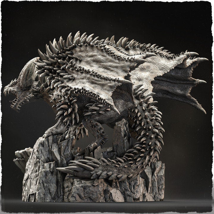 Spiked Flying Dragon Beast (4 sizes) D&D  Miniature |  Young, Adult, Huge, Gargantuan | Resin Statue | Figurine | Dungeons and Dragons 5e - Only-Games