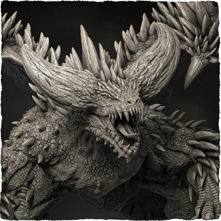 Spiked Flying Dragon Beast (4 sizes) D&D  Miniature |  Young, Adult, Huge, Gargantuan | Resin Statue | Figurine | Dungeons and Dragons 5e - Only-Games