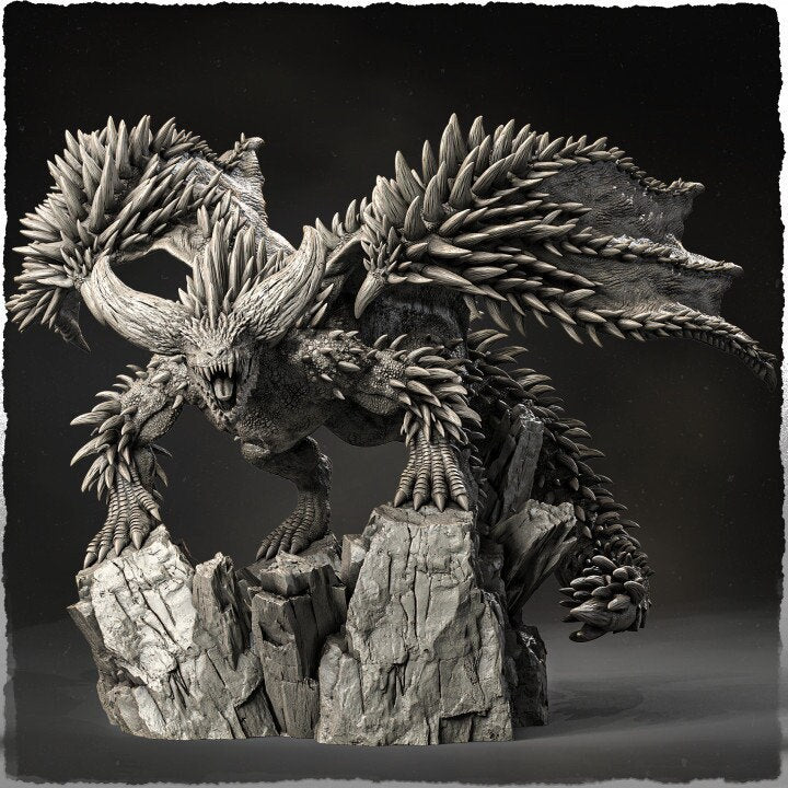 Spiked Flying Dragon Beast (4 sizes) D&D  Miniature |  Young, Adult, Huge, Gargantuan | Resin Statue | Figurine | Dungeons and Dragons 5e - Only-Games