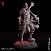 Human Bard Rogue PC NPC| Unpainted Resin miniature |28mm,32mm,54mm,75mm,100mm Scale| Figurine mini -D&D 5e | Flesh of Gods - Only-Games