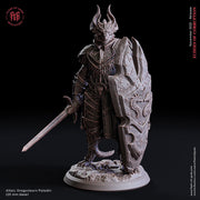 Dragonborn Paladin Sword Shield | 28mm,32mm,54mm,75mm,100mm Scale Resin Miniature | Dungeons and Dragons D&D 5e Pathfinder | Flesh of Gods - Only-Games