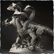 HYDRA 5 heads (2 sizes 28mm, 32mm Scale) D&D  Miniature |  140mm High, 200mm Long,   | Resin Hydra Statue Figurine | Dungeons and Dragons 5e - Only-Games