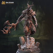 Tiefling Druid Circle of the Land with Staff Unpainted Miniature | 28mm, 32mm,54mm,75mm, 100mm Scales | Dungeons and Dragons  5E | DM Stash - Only-Games