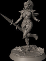Female Elf Bladesinger Wizard, Sorcerer, Monk Sexy Pinup PC NPC Unpainted Resin | 28mm, 32mm,54mm,75mm,100mm Scale | Dungeons & Dragons 5e - Only-Games
