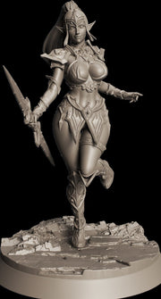 Female Elf Bladesinger Wizard, Sorcerer, Monk Sexy Pinup PC NPC Unpainted Resin | 28mm, 32mm,54mm,75mm,100mm Scale | Dungeons & Dragons 5e - Only-Games