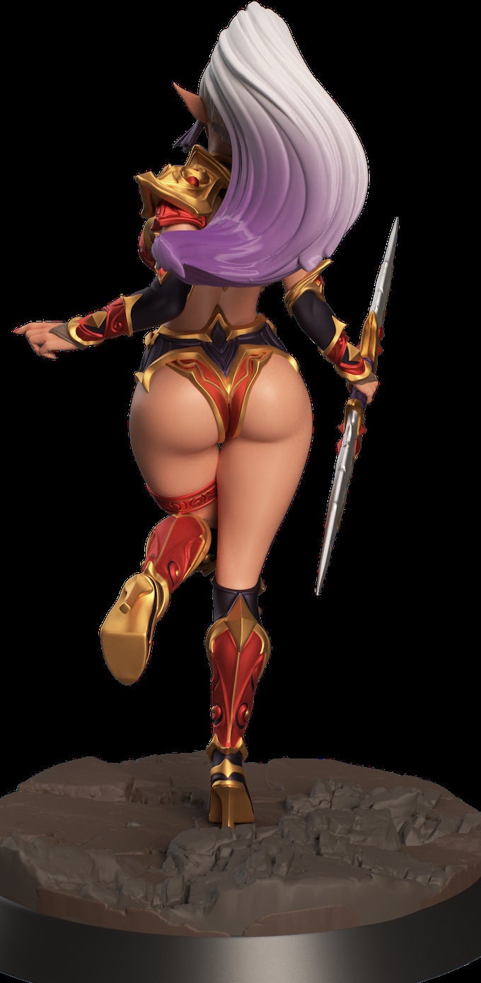 Female Elf Bladesinger Wizard, Sorcerer, Monk Sexy Pinup PC NPC Unpainted Resin | 28mm, 32mm,54mm,75mm,100mm Scale | Dungeons & Dragons 5e - Only-Games