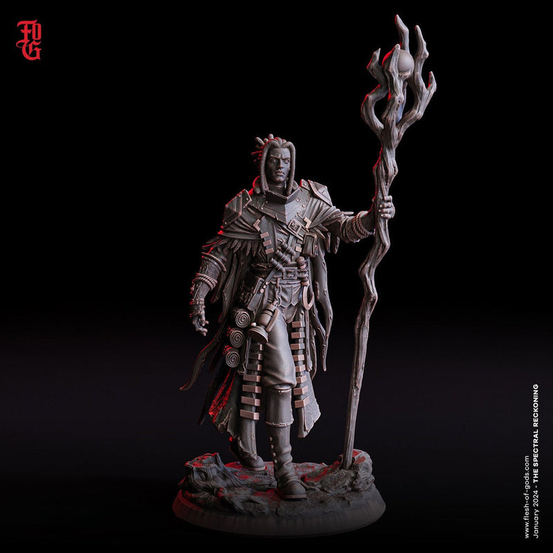 Half Elf Twilight Druid Cleric PC NPC | Resin Miniature 28mm,32mm,54mm,75mm,100mm Scale | Dungeons and Dragons, Pathfinder |Flesh of Gods - Only-Games