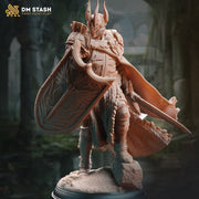 Human Paladin Fighter Sword & Shield | Miniature | 28mm, 32mm, 54mm,75mm, 100mm Scales | Pathfinder Figure | DnD | Figurine unpainted | - Only-Games