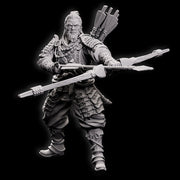 Human Fighter Samurai Sharpshooter, Ranger | Miniature 28mm,32mm,54mm, 75mm,100mm Scale Pathfinder Figure/ DnD Figurine unpainted - Only-Games