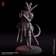 Female Tiefling Warlock Hexblade, Fighter, Ranger  PC NPC | 28mm,32mm,54mm, 75mm,100mm Scale Resin Mini | Dungeons & Dragons| Flesh of Gods - Only-Games