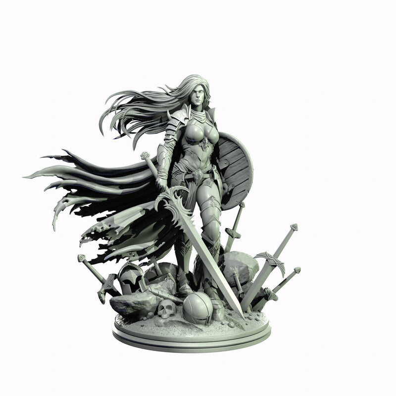 Female Human Paladin , PC NPC Miniature | NSFW Topless & Nude versions | 28mm, 32mm,54mm, 75mm, 100mm Scales |DnD 5e - Only-Games