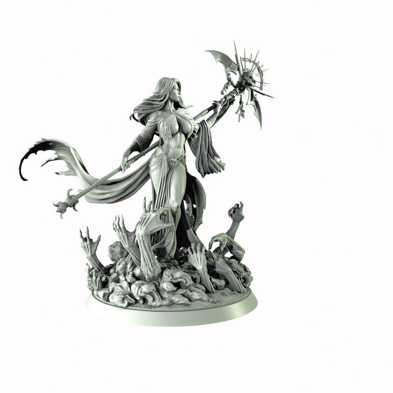 Necromancer, Wizard, Warlock, Sorcerer , PC NPC Miniature | NSFW Topless & Nude versions | 28mm, 32mm,54mm, 75mm, 100mm Scales | DnD 5e - Only-Games