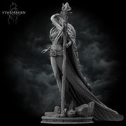 Female Elf Fey Druid,  PC / NPC Miniature | 28mm, 32mm, 54mm,75mm, 100mm Scales | Pathfinder Figure | DnD | Figurine unpainted | - Only-Games