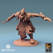 Orc Fighter Barbarian Dual Battle Axes, Half-Orc | Scales: 28mm | 32mm |54mm| 75mm | 100mm  Megaboss | Dungeons& Dragons 5e | Pathfinder | - Only-Games