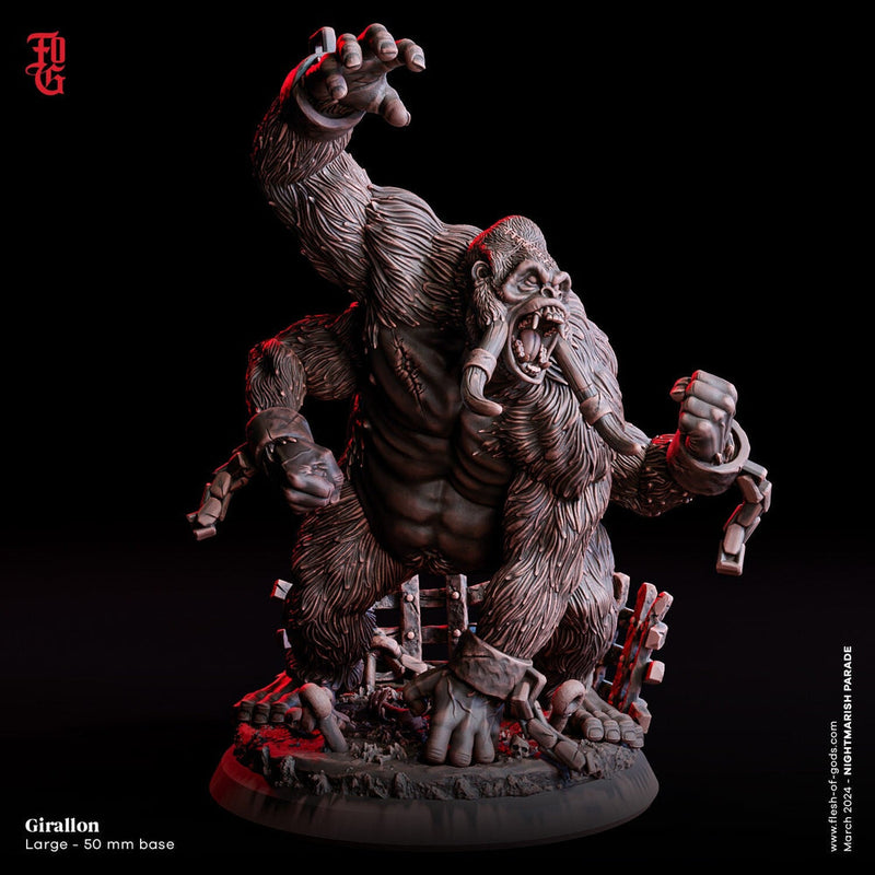 Girallon (5 sizes available) Unpainted Miniature | 28mm ,32mm, 54mm, 75mm,100mm Scale | Pathfinder Figure | DnD 5E | Dungeons & Dragons - Only-Games
