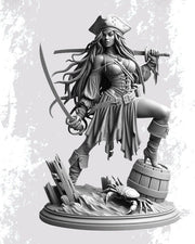 Human Female Pirate, Swashbuckler Rogue, Thief PC NPC Miniature NSFW Topless & Nude versions | 28mm,32mm,54mm,75mm,100mm Scales |DnD 5e - Only-Games