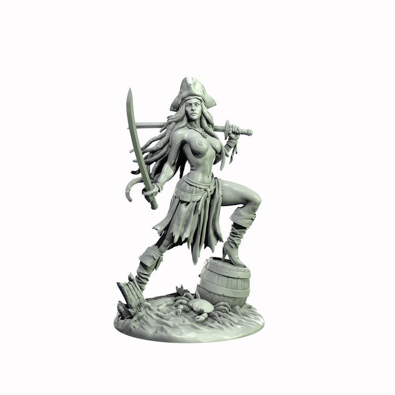 Human Female Pirate, Swashbuckler Rogue, Thief PC NPC Miniature NSFW Topless & Nude versions | 28mm,32mm,54mm,75mm,100mm Scales |DnD 5e - Only-Games