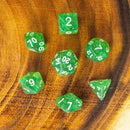 Green Glitter Dice Set