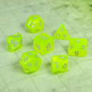 Neon Yellow Shimmer Dice Set
