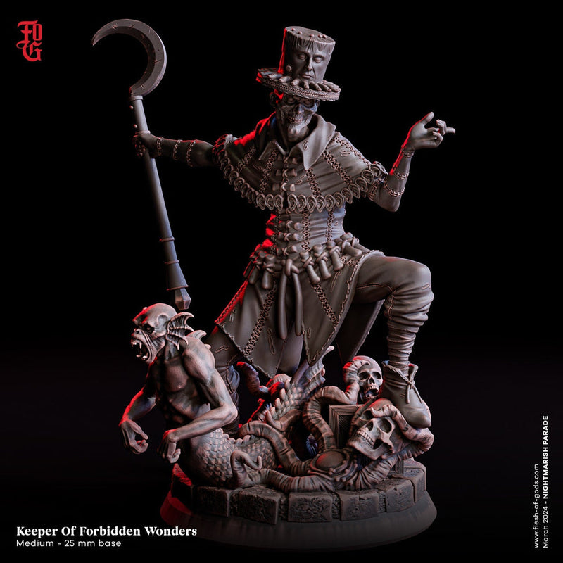 Cleric, Warlock, Wizard Necromancer,  PC NPC | 28mm, 32mm,54mm, 75mm, 100mm Scale Resin Mini | Dungeons and Dragons | Flesh of Gods - Only-Games