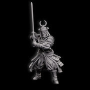 Human Fighter Samurai Kensa with Katana & Armor | DnD Miniature 28mm,32mm,54mm, 75mm,100mm Scale Pathfinder Figure/ DnD Figurine unpainted - Only-Games