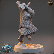 Viking Human Ranger Fighter Dual Axes PC NPC | 28mm, 32mm, 54mm, 75mm, 100mm Scales | Dungeons and Dragons | Pathfinder |Daybreak Miniatures - Only-Games
