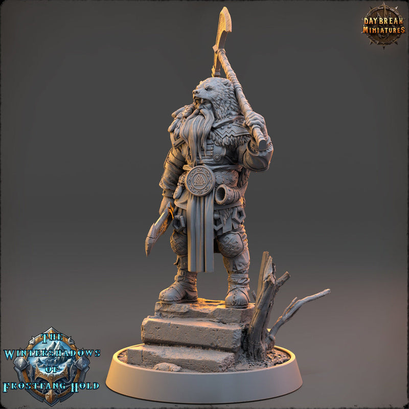 Viking Human Ranger Fighter Axe & Sword PC NPC | 28mm,32mm,54mm,75mm, 100mm Scales | Dungeons and Dragons | Pathfinder | Daybreak Miniatures - Only-Games