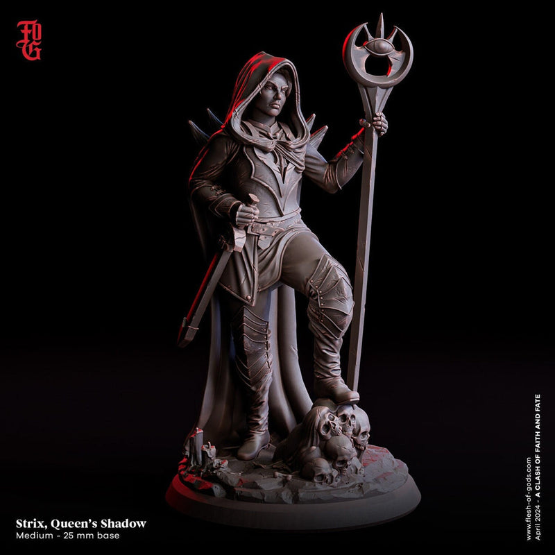 Human Hexblade Sorlock, Warlock, Sorcerer | 28mm,32mm,54mm,75mm,100mm Scale |Player Character Mini| D&D 5e Pathfinder Figure | Flesh of Gods - Only-Games
