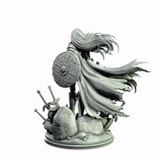 Female Human Paladin , PC NPC Miniature | NSFW Topless & Nude versions | 28mm, 32mm,54mm, 75mm, 100mm Scales |DnD 5e - Only-Games