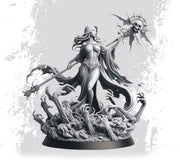Necromancer, Wizard, Warlock, Sorcerer , PC NPC Miniature | NSFW Topless & Nude versions | 28mm, 32mm,54mm, 75mm, 100mm Scales | DnD 5e - Only-Games