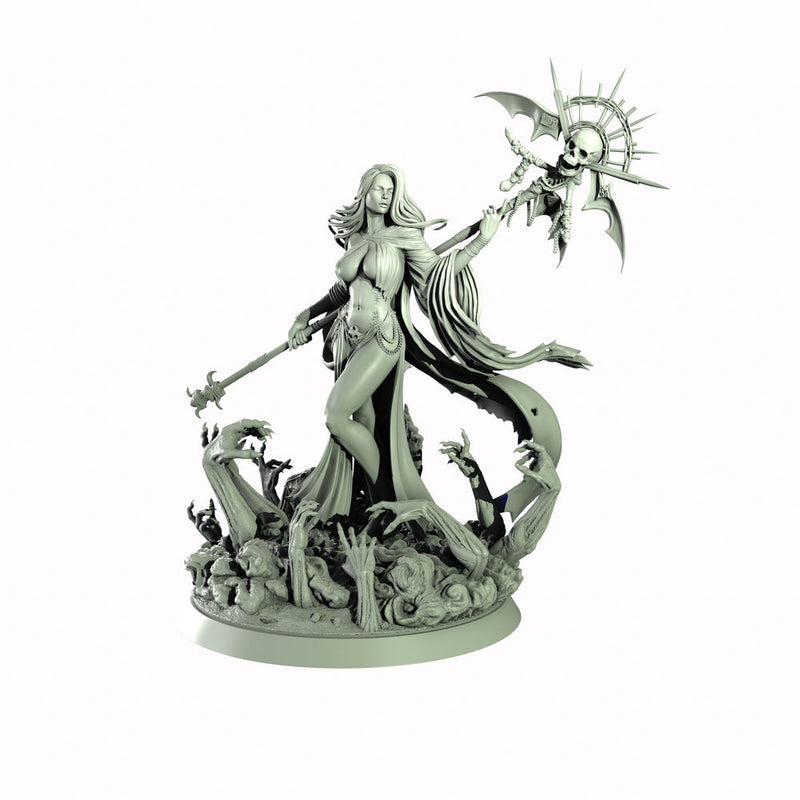 Necromancer, Wizard, Warlock, Sorcerer , PC NPC Miniature | NSFW Topless & Nude versions | 28mm, 32mm,54mm, 75mm, 100mm Scales | DnD 5e - Only-Games