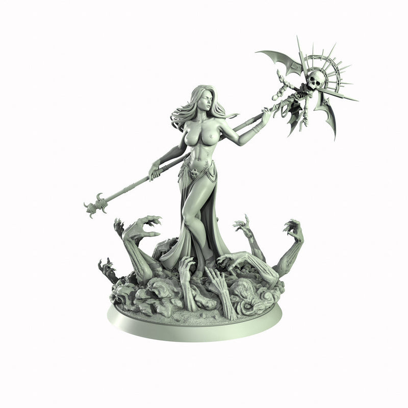Necromancer, Wizard, Warlock, Sorcerer , PC NPC Miniature | NSFW Topless & Nude versions | 28mm, 32mm,54mm, 75mm, 100mm Scales | DnD 5e - Only-Games