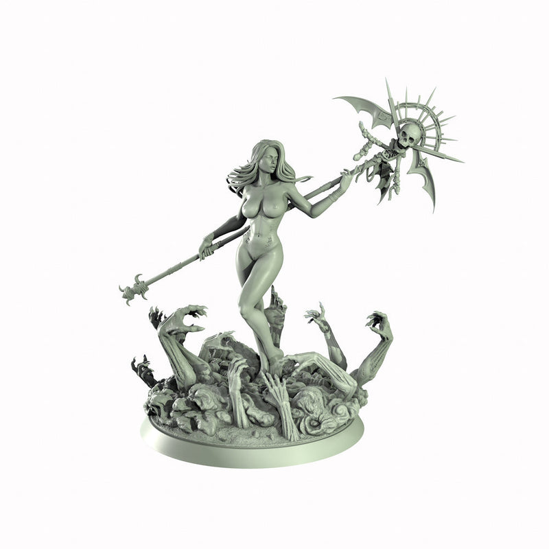Necromancer, Wizard, Warlock, Sorcerer , PC NPC Miniature | NSFW Topless & Nude versions | 28mm, 32mm,54mm, 75mm, 100mm Scales | DnD 5e - Only-Games