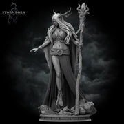 Female Elf Fey Druid,  PC / NPC Miniature | 28mm, 32mm, 54mm,75mm, 100mm Scales | Pathfinder Figure | DnD | Figurine unpainted | - Only-Games