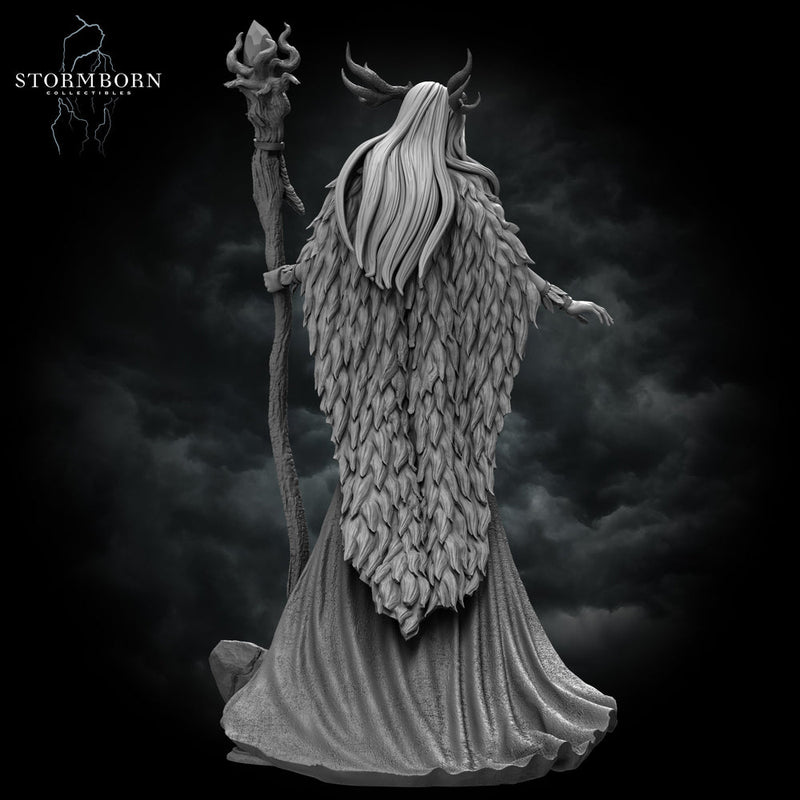 Female Elf Fey Druid,  PC / NPC Miniature | 28mm, 32mm, 54mm,75mm, 100mm Scales | Pathfinder Figure | DnD | Figurine unpainted | - Only-Games