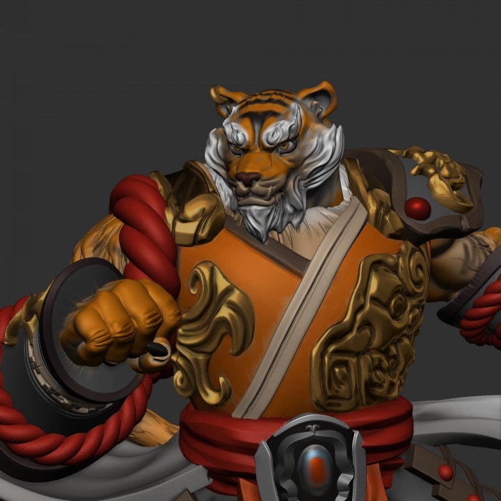 TigerFolk Monk Way of the open Hand, Leonin, Tabaxi  | 28mm, 32mm, 54mm, 75mm Scales,100mm Tall | Dungeons and Dragons D&D 5e | Pathfinder - Only-Games