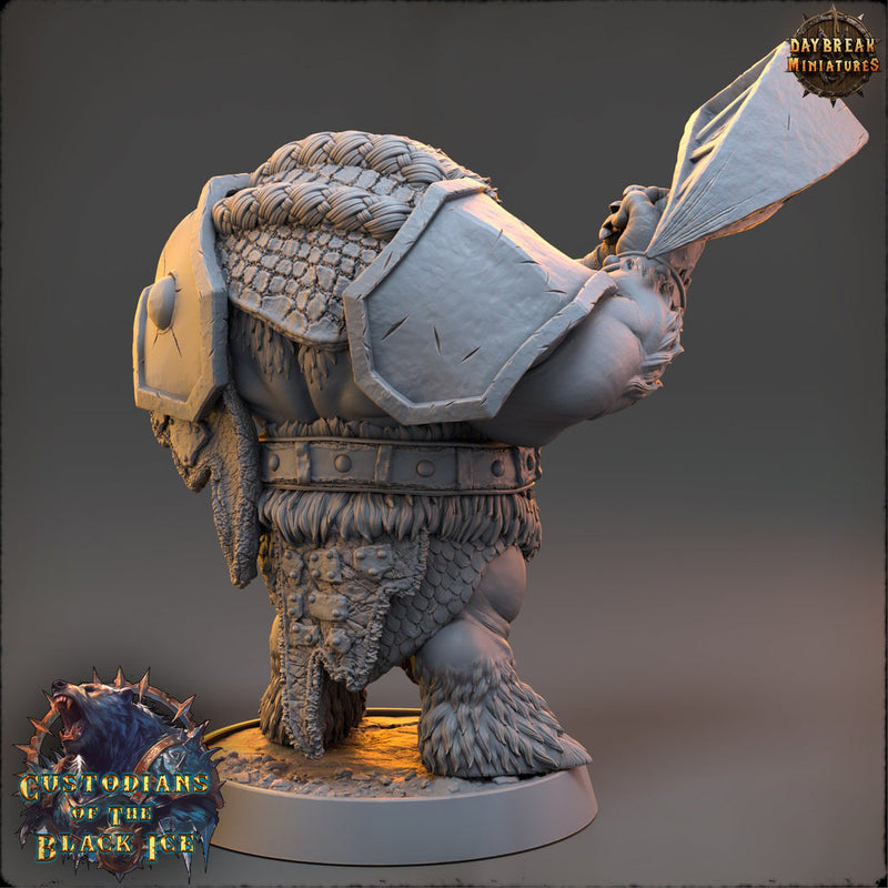BearFolk Fighter Werebear Humanoid  Scales: 28mm, 32mm,54mm,75mm,100mm | D&D 5e | Dungeons and Dragons | Pathfinder | Daybreak Miniatures - Only-Games