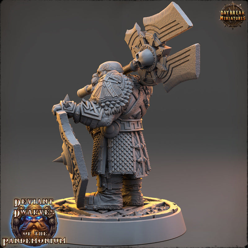 Dwarf Duergar Fighter | D&D| 28mm,32mm,54mm, 75mm, 100mm Scale | Pathfinder Mini for Painting | Daybreak Miniatures - Only-Games