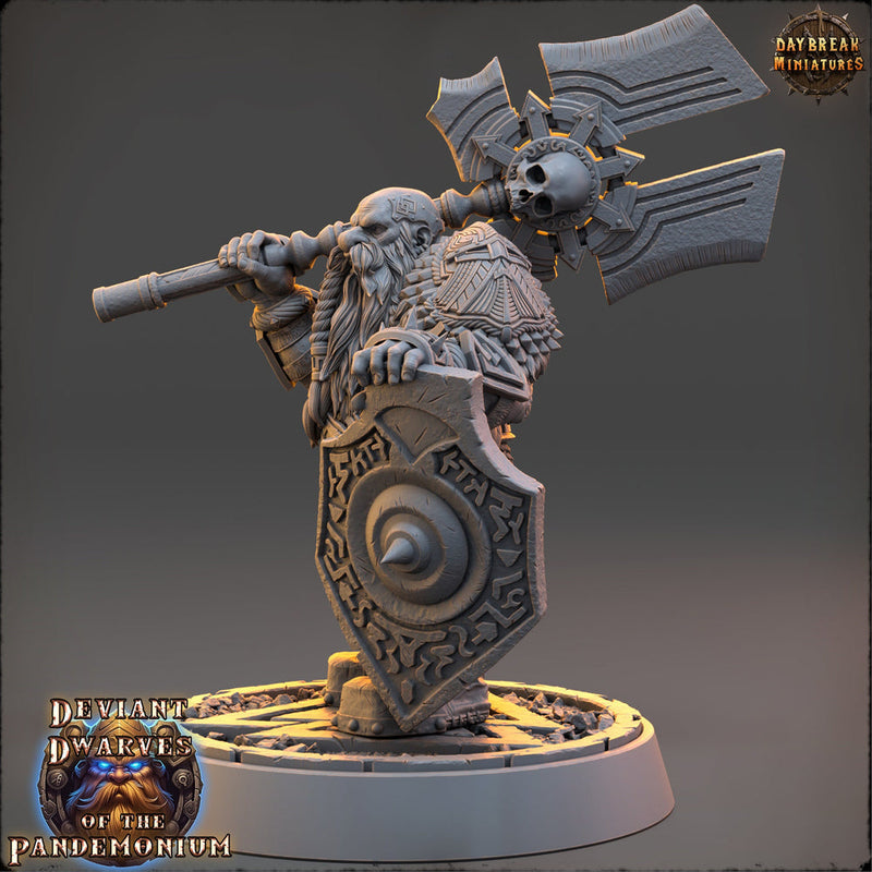 Dwarf Duergar Fighter | D&D| 28mm,32mm,54mm, 75mm, 100mm Scale | Pathfinder Mini for Painting | Daybreak Miniatures - Only-Games