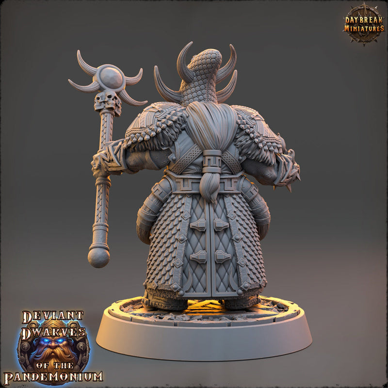 Dwarf Duergar Cleric Wizard | D&D 5e| 28mm,32mm,54mm, 75mm, 100mm Scale | Pathfinder Mini for Painting | Daybreak Miniatures - Only-Games