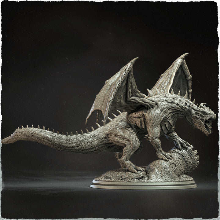 Chromatic Green Dragon (4 sizes) D&D  Miniature |  250mm Long,  250mm Wing Span | Resin Dragon Statue | Figurine | Dungeons and Dragons 5e - Only-Games