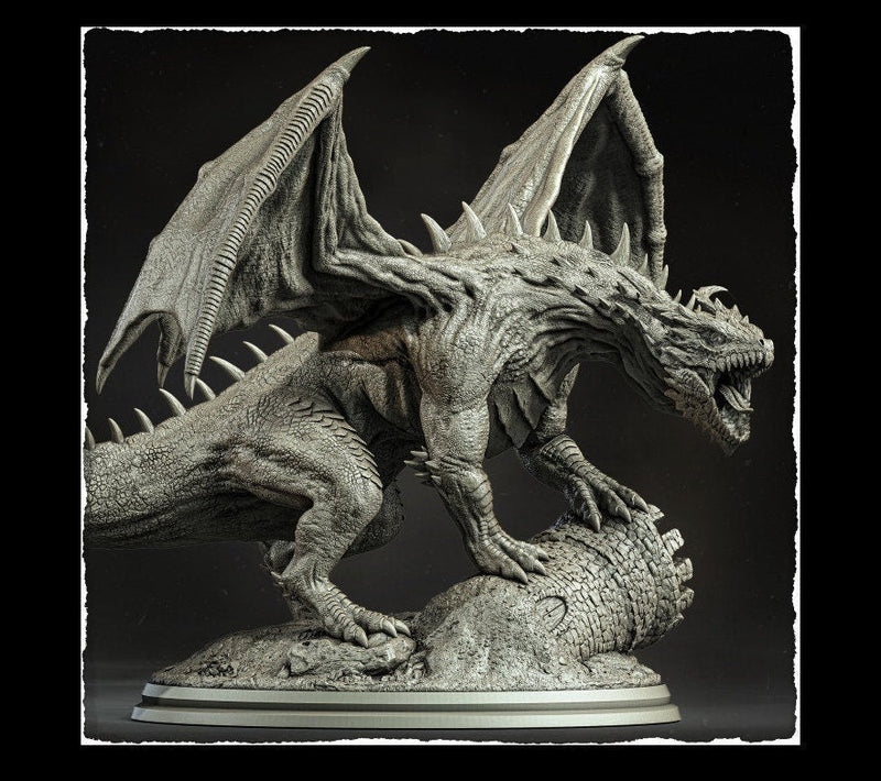 Chromatic Green Dragon (4 sizes) D&D  Miniature |  250mm Long,  250mm Wing Span | Resin Dragon Statue | Figurine | Dungeons and Dragons 5e - Only-Games